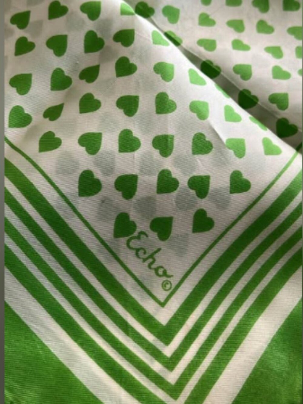 Green Hearts Echo Scarf